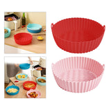 Maxbell Air Fryer Silicone Liner Round Reusable Food Safe heating food Baking  Red