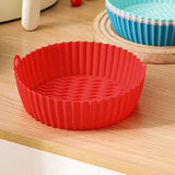 Maxbell Air Fryer Silicone Liner Round Reusable Food Safe heating food Baking  Red