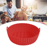 Maxbell Air Fryer Silicone Liner Round Reusable Food Safe heating food Baking  Red