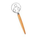 Maxbell Hand Danish Dough Whisk Bread Mixing Tool 2 Eye Whisk for Pancakes Dessert
