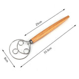 Maxbell Hand Danish Dough Whisk Bread Mixing Tool 2 Eye Whisk for Pancakes Dessert