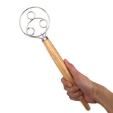Maxbell Hand Danish Dough Whisk Bread Mixing Tool 2 Eye Whisk for Pancakes Dessert
