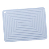 Maxbell Waterproof Dish Drying Mat Hot Pot Holder Heat Resistant Dish Draining Mat Light blue