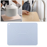 Maxbell Waterproof Dish Drying Mat Hot Pot Holder Heat Resistant Dish Draining Mat Light blue