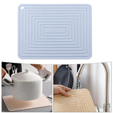 Maxbell Waterproof Dish Drying Mat Hot Pot Holder Heat Resistant Dish Draining Mat Light blue