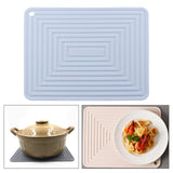 Maxbell Waterproof Dish Drying Mat Hot Pot Holder Heat Resistant Dish Draining Mat Light blue