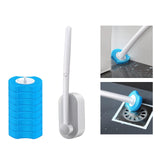 Maxbell Disposable Toilet Brush Cleaning Tool for Home Bathroom Gray 8x Blue Head