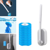 Maxbell Disposable Toilet Brush Cleaning Tool for Home Bathroom Gray 8x Blue Head