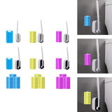 Maxbell Disposable Toilet Brush Cleaning Tool for Home Bathroom Gray 8x Blue Head