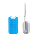 Maxbell Disposable Toilet Brush Cleaning Tool for Home Bathroom Gray 8x Blue Head