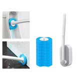 Maxbell Disposable Toilet Brush Cleaning Tool for Home Bathroom Gray 8x Blue Head