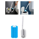 Maxbell Disposable Toilet Brush Cleaning Tool for Home Bathroom Gray 8x Blue Head