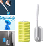 Maxbell Disposable Toilet Brush Cleaning Tool for Home Bathroom Gray 8x Yellow Head