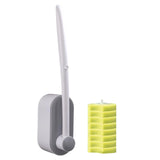 Maxbell Disposable Toilet Brush Cleaning Tool for Home Bathroom Gray 8x Yellow Head