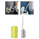 Maxbell Disposable Toilet Brush Cleaning Tool for Home Bathroom Gray 8x Yellow Head