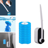 Maxbell Disposable Toilet Brush Cleaning Tool for Home Bathroom Black 8x Blue Head