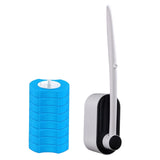 Maxbell Disposable Toilet Brush Cleaning Tool for Home Bathroom Black 8x Blue Head