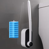 Maxbell Disposable Toilet Brush Cleaning Tool for Home Bathroom Black 8x Blue Head