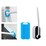 Maxbell Disposable Toilet Brush Cleaning Tool for Home Bathroom Black 8x Blue Head