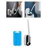 Maxbell Disposable Toilet Brush Cleaning Tool for Home Bathroom Black 8x Blue Head