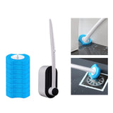 Maxbell Disposable Toilet Brush Cleaning Tool for Home Bathroom Black 8x Blue Head