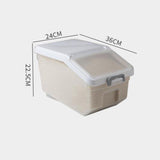 Maxbell Dry Food Storage Box Pantry Organizer 10kg Dustproof for Baking Supplies white