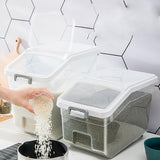 Maxbell Dry Food Storage Box Pantry Organizer 10kg Dustproof for Baking Supplies white