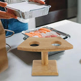 Maxbell Japanese Style Roll Storage Rack Cones Rack for Dining Room Buffet Two Hole