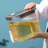 Maxbell Fridge Iced Beverage Dispenser Drink Jug Bucket for Kitchen 3.5L Gray