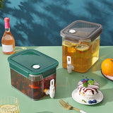 Maxbell Fridge Iced Beverage Dispenser Drink Jug Bucket for Kitchen 3.5L Gray