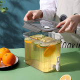 Maxbell Fridge Iced Beverage Dispenser Drink Jug Bucket for Kitchen 3.5L Gray