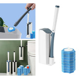 Maxbell Toilet brush Cleaning Supplies with Long Handle Flexible for Household Hotel Blue