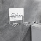 Maxbell Hair Dryer Holder No Drilling Styling Tool Organizer Sturdy Bathroom Silver