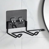 Maxbell Hair Dryer Holder No Drilling Styling Tool Organizer Sturdy Bathroom Black