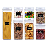 Maxbell 7x Airtight Food Storage Set BPA Free with Lids for Flour Baking white