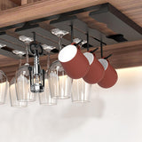 Maxbell Wine Glasses Holder Stainless Steel Hanger Under Cabinet Bar Storage Rack Black