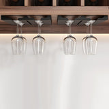 Maxbell Wine Glasses Holder Stainless Steel Hanger Under Cabinet Bar Storage Rack Black