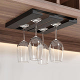 Maxbell Wine Glasses Holder Stainless Steel Hanger Under Cabinet Bar Storage Rack Black