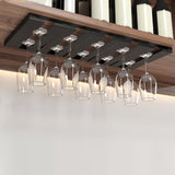 Maxbell Wine Glasses Holder Stainless Steel Hanger Under Cabinet Bar Storage Rack Black