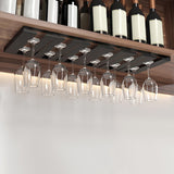 Maxbell Wine Glasses Holder Stainless Steel Hanger Under Cabinet Bar Storage Rack Black
