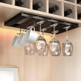 Maxbell Wine Glasses Holder Stainless Steel Hanger Under Cabinet Bar Storage Rack Black