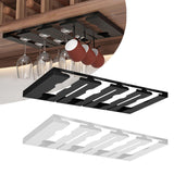 Maxbell Wine Glasses Holder Stainless Steel Hanger Under Cabinet Bar Storage Rack Black