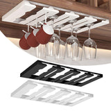 Maxbell Wine Glasses Holder Stainless Steel Hanger Under Cabinet Bar Storage Rack Black