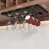 Maxbell Wine Glasses Holder Stainless Steel Hanger Under Cabinet Bar Storage Rack Black