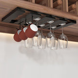 Maxbell Wine Glasses Holder Stainless Steel Hanger Under Cabinet Bar Storage Rack Black