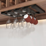 Maxbell Wine Glasses Holder Stainless Steel Hanger Under Cabinet Bar Storage Rack Black