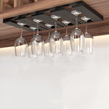 Maxbell Wine Glasses Holder Stainless Steel Hanger Under Cabinet Bar Storage Rack Black