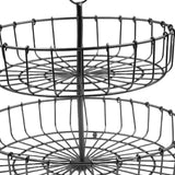 Maxbell 2 Tier Fruit Basket Bowl Organizer Storage Tray Tiered Stand Holder Home round black