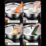 Maxbell Stainless Steel Basin Portable Ginger Grater Basket Drain Basket Household 28cm