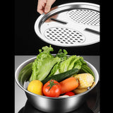 Maxbell Stainless Steel Basin Portable Ginger Grater Basket Drain Basket Household 28cm